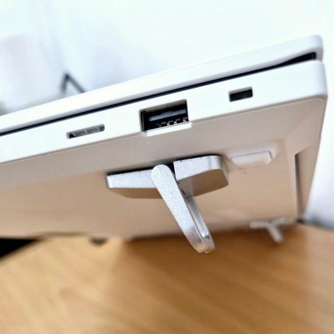 열방출 높이조절 노트북 발열방지 받침대 메탈 클립 거치대, 실버, 2개