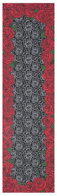 스케이트보드 사포 스티커 전문 샌드페이퍼 투명 내마모성 두꺼운 마감 처리 에어홀 데크 다용도, 1개, 장미 프린트