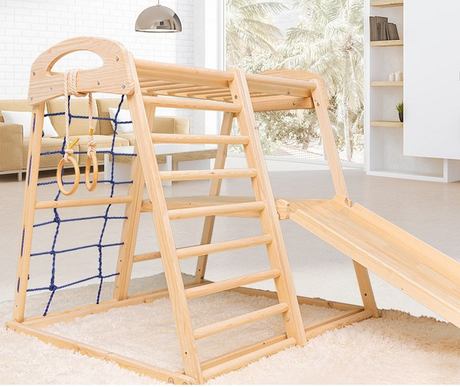 실내 정글짐 원목 놀이기구 미끄럼틀 그네 카페 놀이터 그물, 클라이밍 프레임+스윙보드+양면