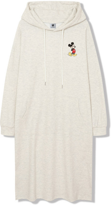 일루소 디즈니 로고 뒷짐 미키 후드티 롱 원피스