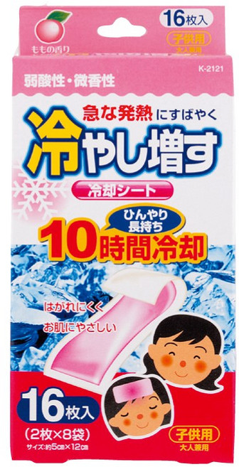 코쿠보 열 냉각시트 어린이용 어른용 겸용 복숭아향, 16개입, 1개