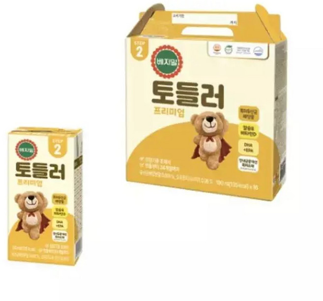 베지밀 토들러 우리콩 2단계 유아식 두유 190mlx16개 두유 190ml 16개