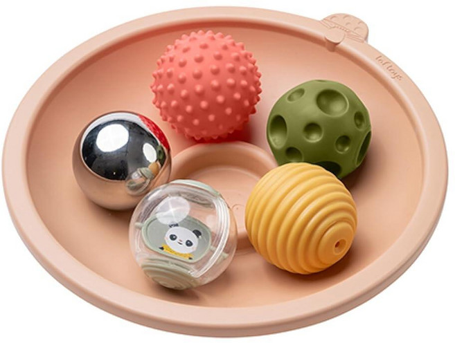 Taf Toys Tummy Time 플레이 트레이 3-6개월 아기를 위한 5개의 감각 볼 포함 - 대화형 아기 공 장난감 - 운동 기능 손과 눈의 협응력 향상 - 만 1-3, Taf Toys Tummy Time 플레이 트레이, 3