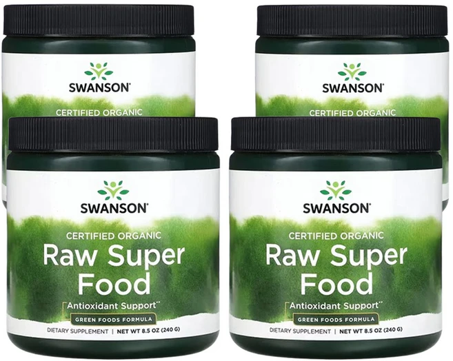스완슨 유기농 인증 무가공 슈퍼 푸드 240g(8.5oz), 4개, 240g - 쿠팡
