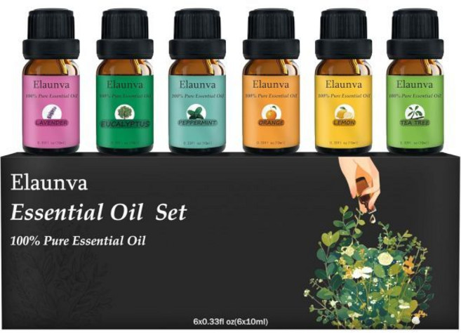 아로마테라피 프리미엄 에센셜 오일 세트 100% 자연산 6가지 향 각각 10ml 아로마테라피/향수/선물용 아로마 테라피 오일(티트리 유칼립투스 라벤더 오렌지 페퍼민트 레몬) 0, Basic Set, 0.33 Fl Oz 6개