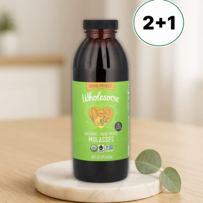 홀썸 유기농 당밀 Organic Molasses 2+1, 3개, 473ml