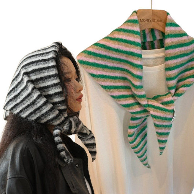 리빙미 바부슈카 니트 스카프