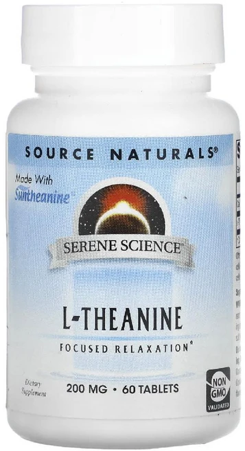 Source Naturals L-테아닌 200mg L-Theanine, 120g, 1개, 60정 - 쿠팡