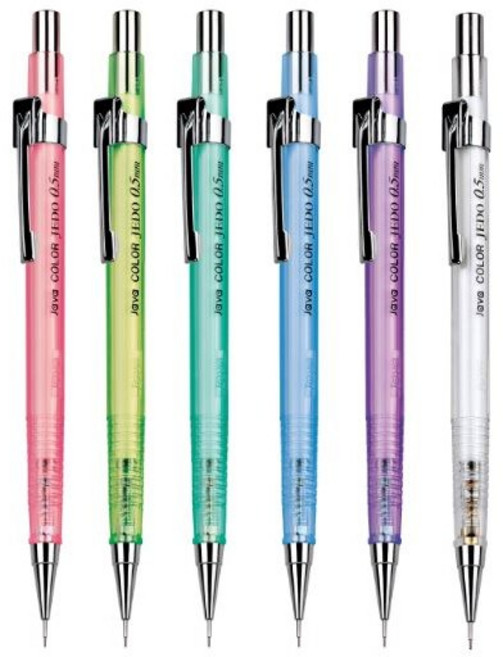 자바펜 투명 칼라제도샤프 혼합, 0.5mm, 108개