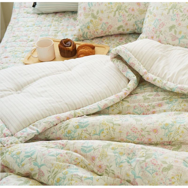 (세탁망 증정) 레오나 모달이불 봄 가을 간절기 이불 꽃무늬 가벼운 모달 100 차렵 이불