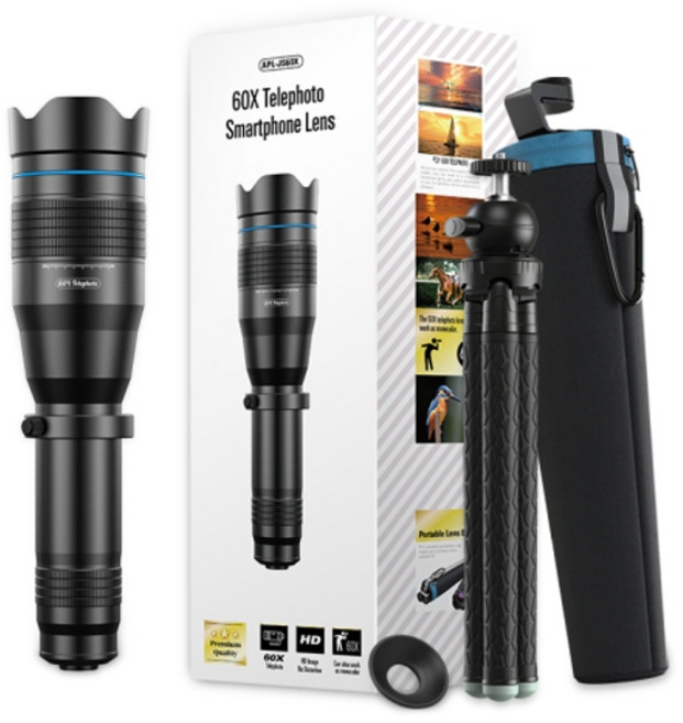 달표면 크레이터 촬영 스마트폰 망원렌즈 apexel hd 60x telephoto lens phone lens with tripod remote shutter 휴대폰망원경