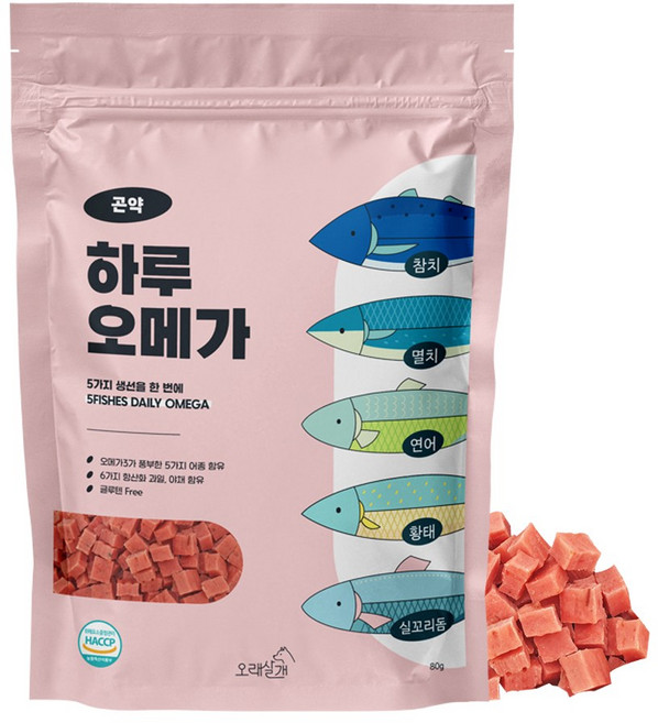 오래살개 하루오메가 곤약 반려동물 오메가3 노즈워크 간식, 70g, 1개