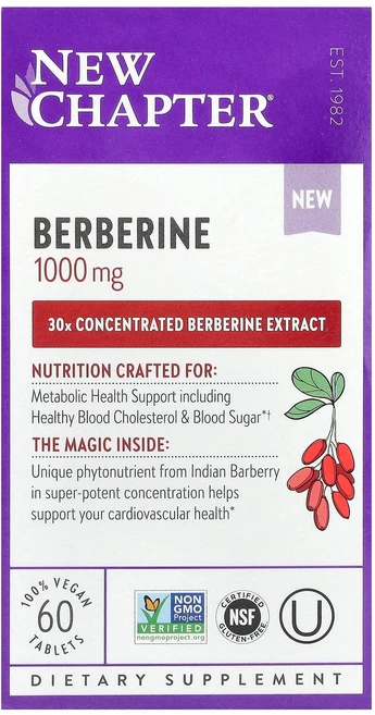New Chapter Berberine 60 Vegan Tablets 500 mg per Tablet, New Chapter, Berberine, 60 Veg, 1개 - 쿠팡
