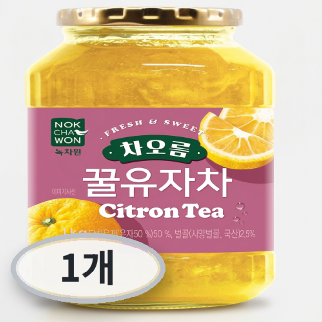 녹차원 차오름 꿀유자차, 1kg, 1개