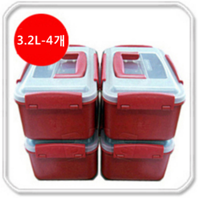 맥반석 작은 김치통 비스포크 김치플러스 반찬통 7L 3.2L, 4개