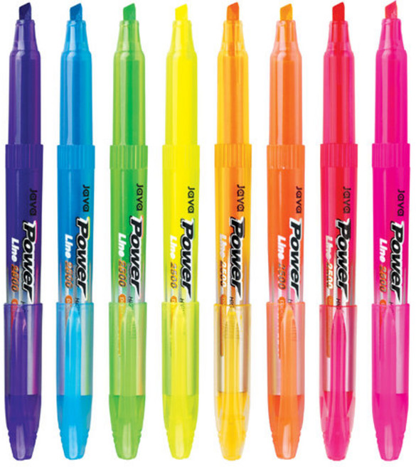 자바 파워라인 파워플러스 듀플렉스 형광펜, 1개, 분홍