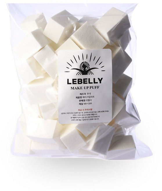 리벨리 대용량 메이크업 스펀지 사각 퍼프 50p, 1개, 대형사각