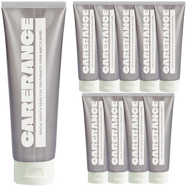 [시린이/입냄새] 케어란스 덴탈 브레스 시린이 치약 (허브민트향), 10개, 100g