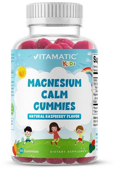 Vitamatic 아동용 마그네슘 캄 젤리 - 비건 60개 훌륭한 맛 건강 근육 뼈 및 에너지 지원 촉진, 1개 - 쿠팡