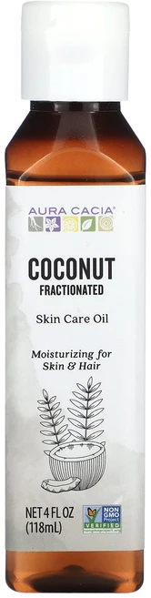 Aura Cacia 프랙셔네이티드 스킨 케어 오일 코코넛 118ml(4fl oz), AuraCacia프랙셔네이티드스킨케어오일코코넛118ml, 1개, 118ml - 쿠팡