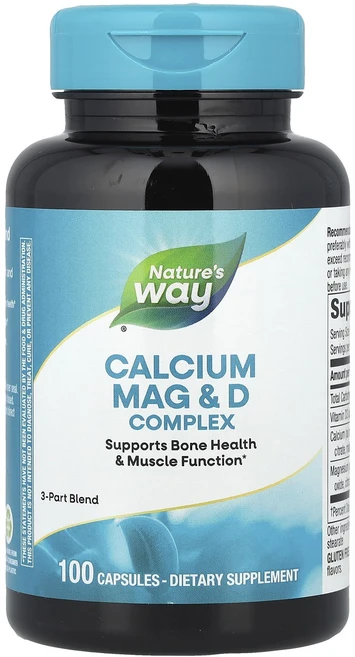 Nature's Way 칼슘 마그네슘 및 비타민D 복합체 캡슐 100정, NaturesWay칼슘마그네슘및비타민D복합체캡슐100정, 1개 - 쿠팡