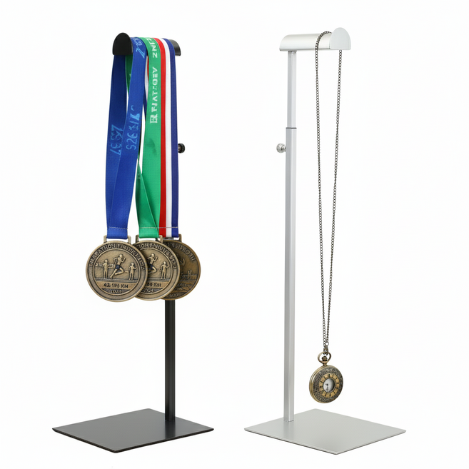 데이리즘 길이조절 메달 걸이 거치대, 실버, 1개