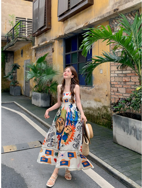 더퍼몰 바캉스 롱 원피스 휴가 여성 여름 비치룩