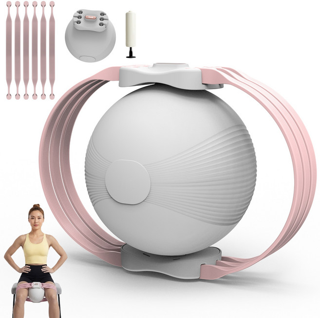 HVO 여성용 케겔 운동 기구 - 골반저근 강화 엉덩이 탄력 슬림 다리 조절 가능 강도, 1개, 분홍색
