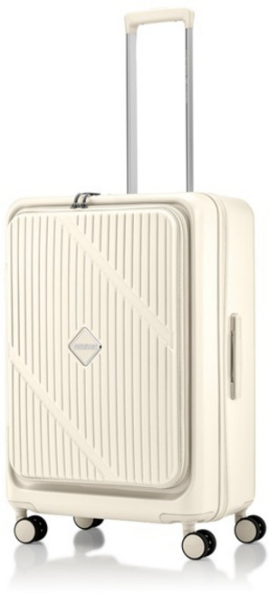 쌤소나이트 아메리칸투어리스터 울산점 *캐리어벨트증정* VELOX UN835007 크림색상 25인치 확장형 전면오픈형타입 핸들링부드러운휠 도난방지지퍼 전국매장AS가능