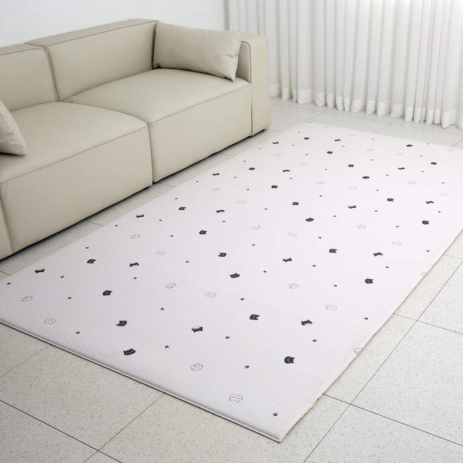 PVC 매트 유치원 어린이집 거실 놀이방 유아 양면 12T, 판다+민트