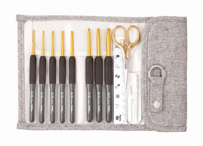 [튤립] 에티모 그레이 모사용 코바늘 세트 TEG-002, 실버가위 세트, 1개