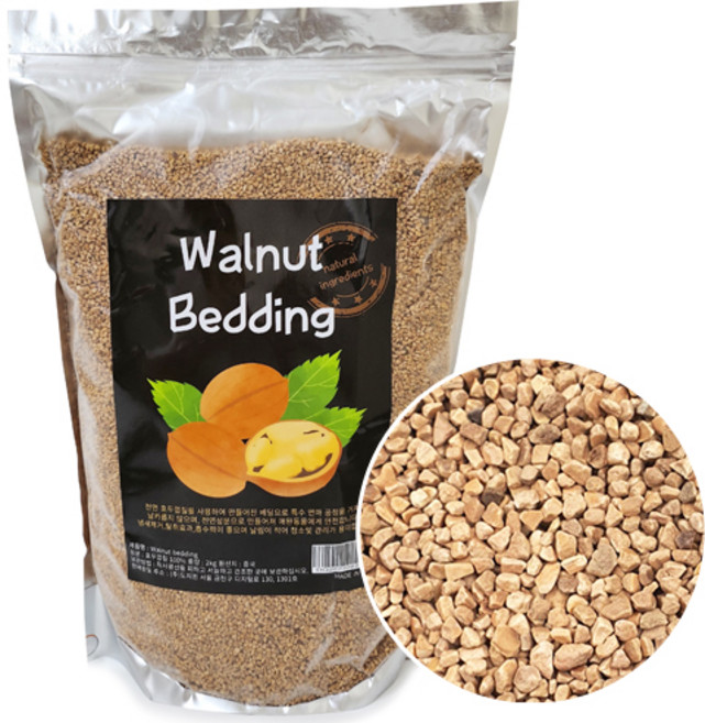 햄스터 호두 베딩 2kg 고슴도치 햄스터 앵무새 베딩, 1개