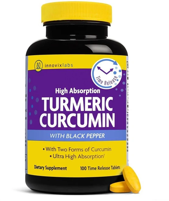 InnovixLabs 흑후추 추출물이 함유된 강황 커큐민 - 바이오페린 C3 환원 및 커큐민 C3 복합체가 함유된 고흡수성 강황 및 커큐민 보충제 - 시간 방출 태블릿 100, InnovixLabs 흑후추 추출물이 함유된 강황 커큐, 1개, 100정 - 쿠팡