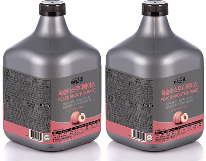 하티스푼 복숭아 베이스 2.2kg 2개세트, 2개