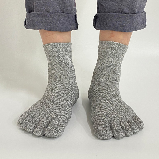 싹스몰 남성용 면100 쿨텍스 중목 발가락양말 5켤레