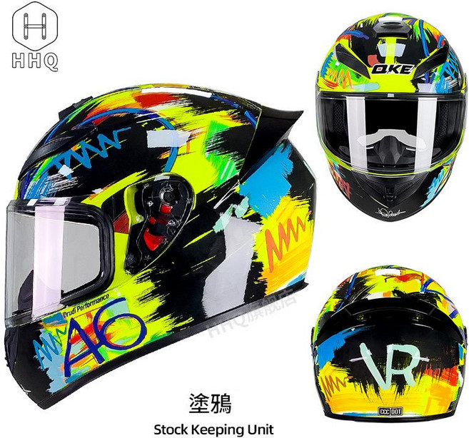 QKE 騎士全罩式機車安全帽, 塗鴉 透鏡