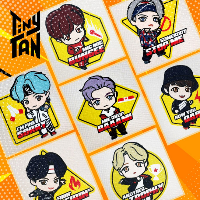 DIY 보석십자수 BTS 굿즈 타이니탄 MIC Drop 25x25, 슈가, 1개