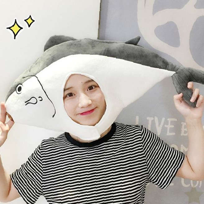 참치 머리 쓰개 파티 행사용 생선 모양 소품 물고기 캐릭터 모자 축제, 1개, 참치 모자