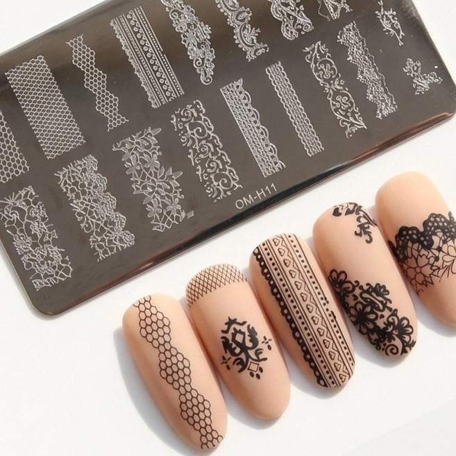 백억언니 프렌치 레이스 플레이트 스탬핑네일, 1개, 프렌치레이스플레이트