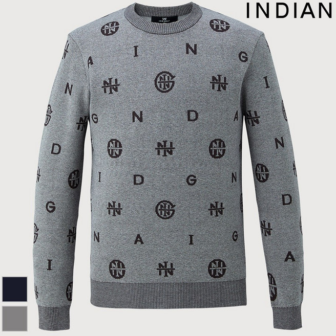 [INDIAN] 타소재 올오버 라운드넥 니트_MIGBR3F8211