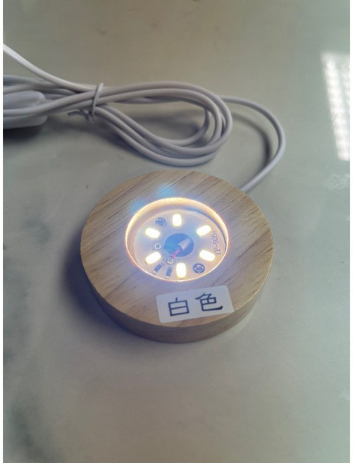 JOSEPH USB原木LED燈座, 6.5*1.2cm圓型白光(薄型)