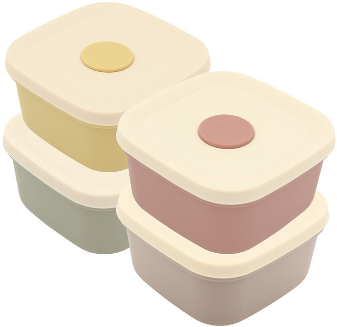 네오실리 라이스실리팩 국산 프리미엄 실리콘 냉동밥용기, 400ml 혼합, 4개