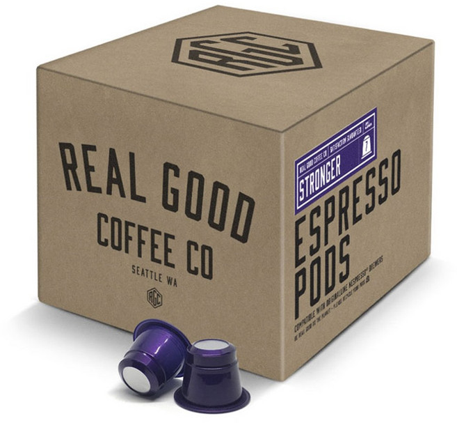리얼굿커피 에스프레소 팟 오리지널라인 네스프레소 브루어스 스트롱거, 72개입, 10개입
