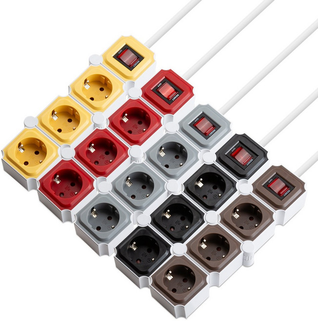 파워존 요리조리 멀티탭 고용량멀티탭 3구, 1개, 그레이, 1.5m