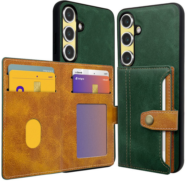 인트그로 스티치 가죽 카드지갑 휴대폰 케이스