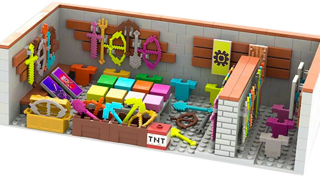 기사 몬스터 큐브 블록 무기고 상자 B0806, 1개, A버전