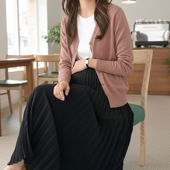 [당일출고] 수엠W 임산부 간절기 베이직 니트 가디건 출산전후 외출복 P04 허그y