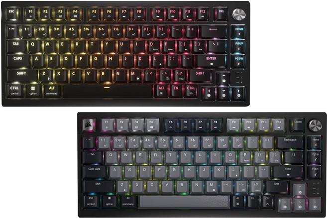 CORSAIR 海盜船 K65 PLUS 無線機械鍵盤 三模連線 熱插拔 多媒體 無線鍵盤 電競鍵盤 藍芽鍵盤 機械鍵盤, 黑色黃軸,主商品