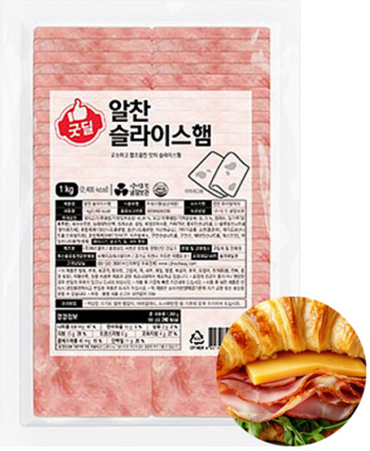 굿딜 알찬 슬라이스햄, 1개, 1kg