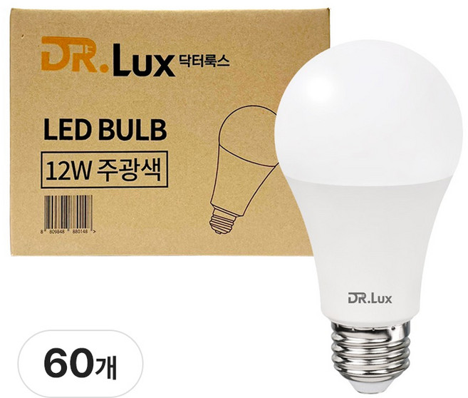 닥터룩스 LED 전구 12W, 60개, 주광색